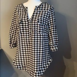 41 Hawthorn Black White Chevron Printed 3/4 Sleeve